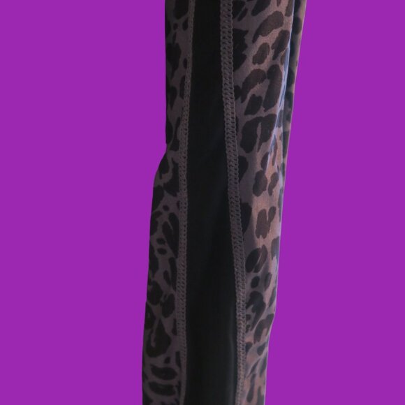 Juicy Couture sport animal print cheetah mesh leggings in gray and black size L - Picture 6 of 8